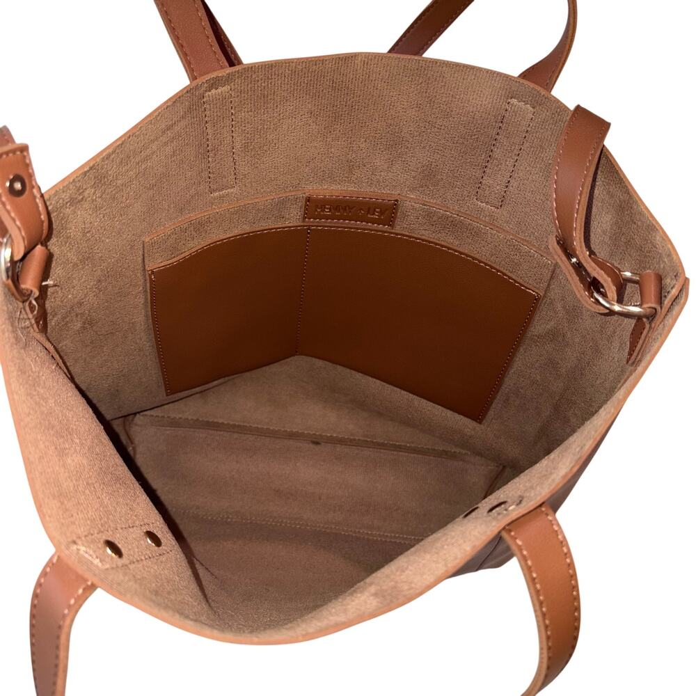 Henny + Lev Vegan Leather 2-in-1 Everyday Tote - Cognac Camel - Picture 4 of 10